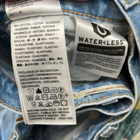 Levi’s 70s high slim straight Jean Size W26 L31 Color Blue Wash - Picture 11 of 16